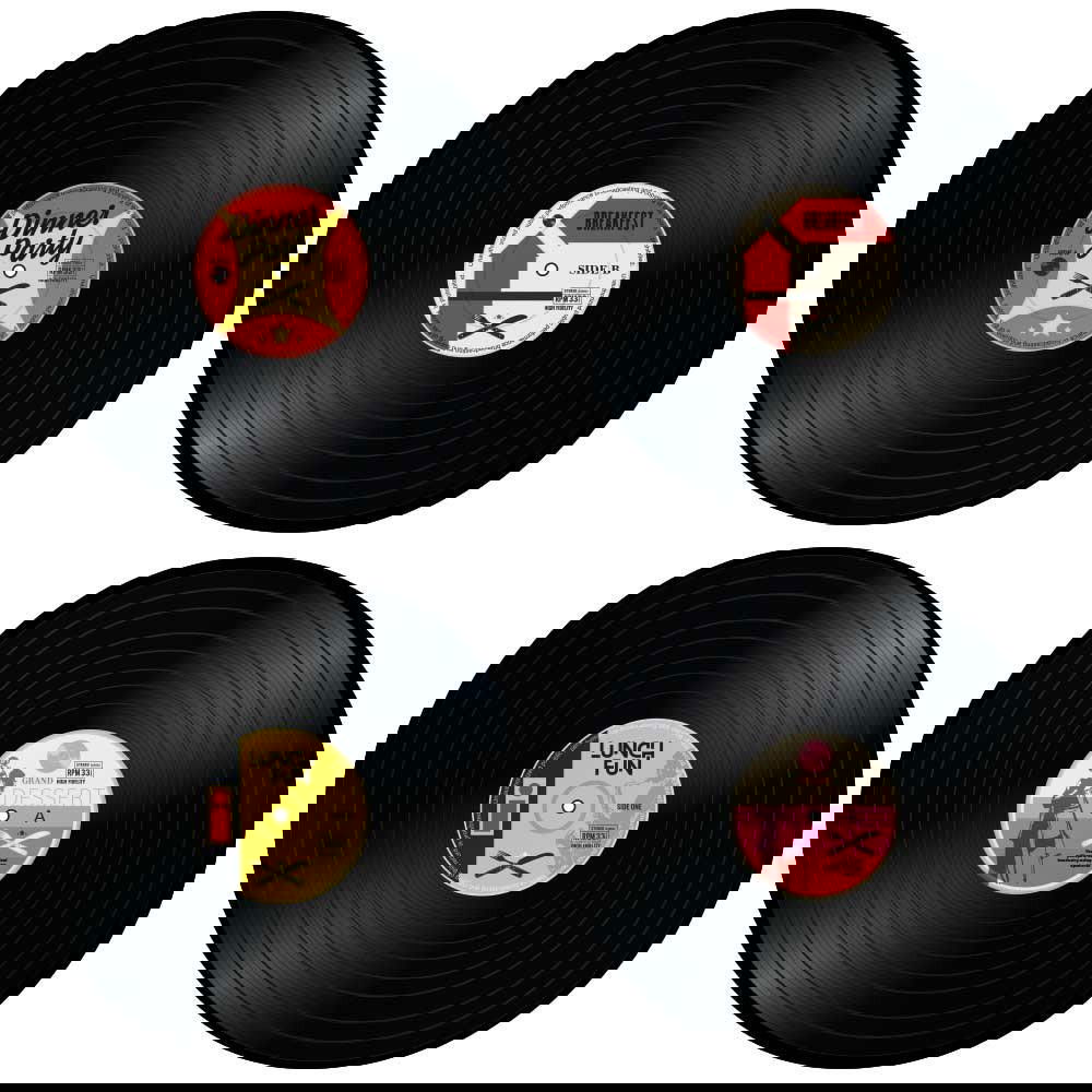 4x Tovagliette Dischi in Vinile